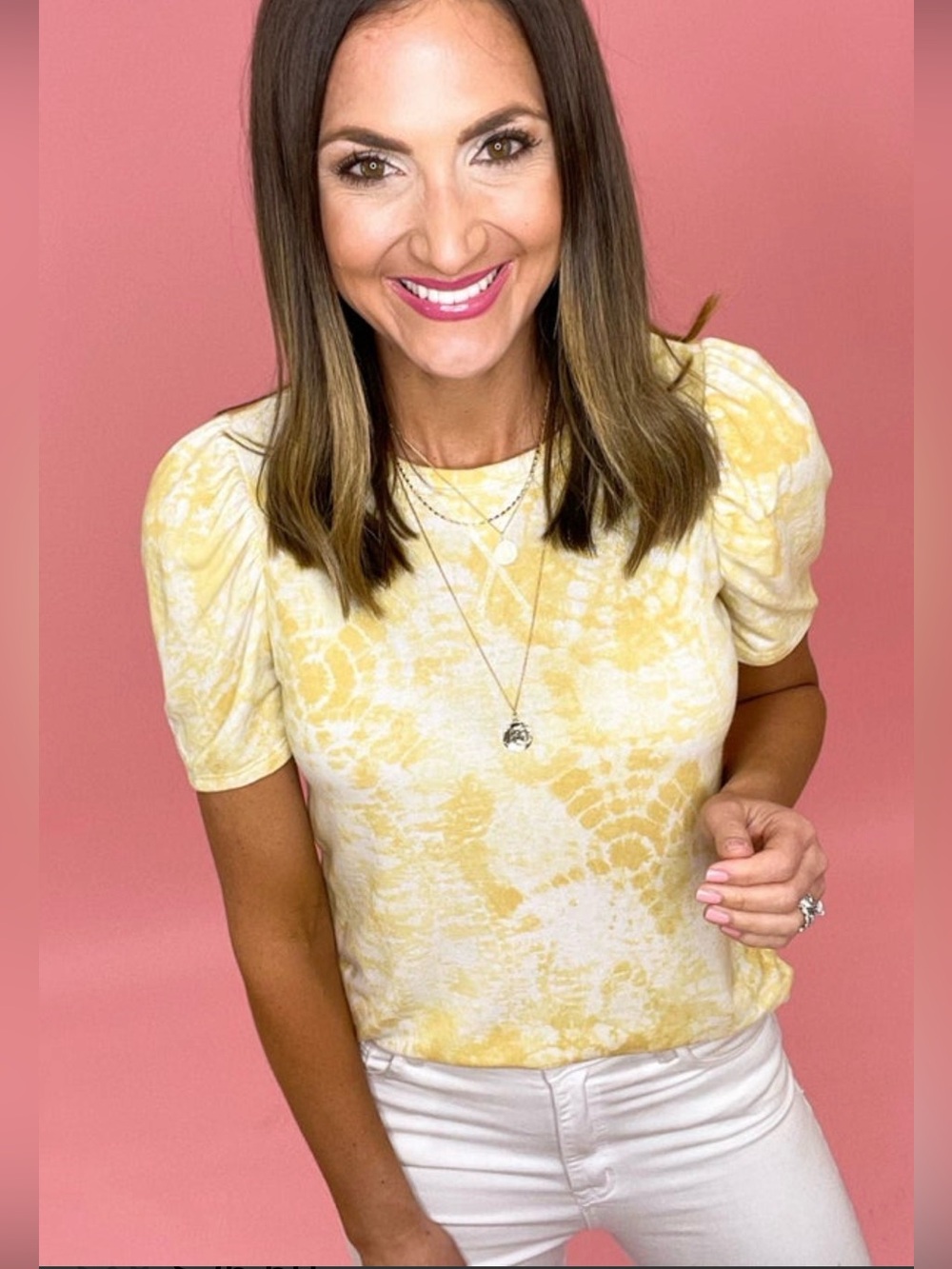 Andree Yellow Tie-Dye Blouse